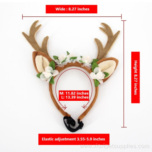 Cute Elk Christmas Cat Dog Hat Headwear